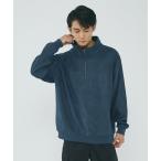 tシャツ スウェード 裏起毛 ハーフジップ トレーナー メンズ レディース