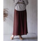 パンツ ベルト付きスラブスカーチョ レディース