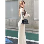 ワンピース ショルダーオープンタイトニットワンピース レディース