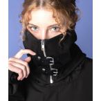 ネックウォーマー レディース ダブルベルトリブボリュームネックウォーマー