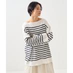 tシャツ パネルボーダー 長袖Tシャツ レディース