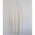 シャツワンピース プリーツエンブロイダリードレス