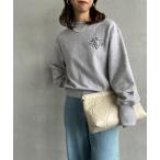 スウェット 「Americana×JEANS FACTORY/アメリカーナ×ジーンズファクトリー」 別注 ワンポイントロゴ クルーネックスウェット