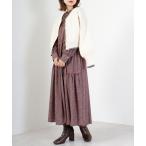 ワンピース Anna Nicola アシンメトリー切替ティアードワンピース