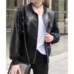 レディース アウター YUGA　PUレザー　ジャケット