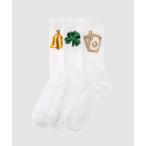 メンズ 靴下 UNISEX 3-PACK CHARM JACQUARD SOCKS