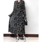 ショッピングシフォン ワンピース 小花柄シフォンワンピース