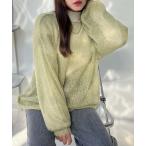 ニット セーター モヘアタッチ シアーニット レディース