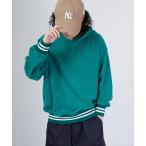 トレーナー スウェット Line ribbed fleece pullover hoodie / ラインリブフリース プルオーバーパーカー unise