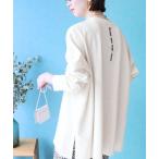 tシャツ 二重織バック刺繍ロンT レディース