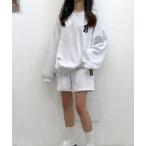 ショッピングルームウェア ルームウェア パジャマ レディース 韓国ファッション アルファベット刺繍ロゴセットアップ レディース スウェット トレーナー上下セット