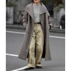 コート アウター ダブルボタンスタンドカラーコート レディース