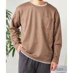 tシャツ SHIPS any_ パールワッフル フェイクレイヤード Tシャツ (ロンT) メンズ