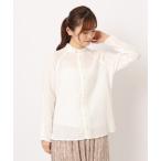 ブラウス シャツ 「カラー追加！ダブルガーゼ/日本製/ワンマイルウエア」ハイネックシャツ レディース