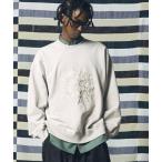トレーナー スウェット 「UNISEX」Flower Embroidery Heavy-Weight Pigment Sweat Prime-Over