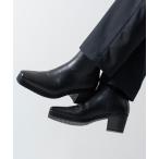 ショッピングブラック ブーツ メンズ 「CLEL」High Sole Design Heel Boots/ハイソール デザイン ヒールブーツ
