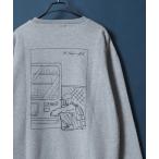 トレーナー スウェット Fleece Lining TASOGARE GIRL Back Illust Print Oversized Sweatsh
