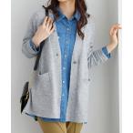 カーディガン 杢調素材ボタン使いカーディガン レディース