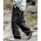 パンツ 綿100％ カツラギ 素材 ペインター ワイドパンツ メンズ レディース