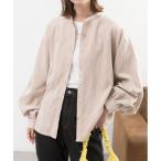 ブラウス シャツ コーデュロイ バンドカラー シャツ レディース