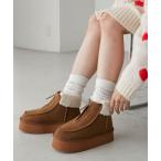 ブーツ 「forksy.」ボリュームソール フェイクムートン チロリアンブーツ レディース