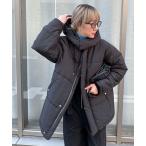 ダウン ダウンジャケット フード中綿ミドルコート レディース