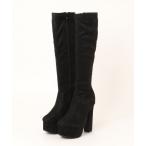 ブーツ Mafmof(マフモフ)13.5cmヒールストーム入りストレッチロングブーツ レディース