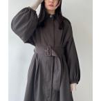 レディース ステンカラーコート ウエストタックステンカラーコート