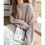 ショッピングラメ ニット セーター ラメ混ボリュームニットトップス レディース