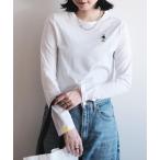 tシャツ 長袖Tシャツ(ロンT)ワンポイント ワッペン レディース