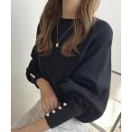 ニット セーター 袖口パールドルマンニット レディース