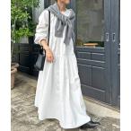 ワンピース コットンツイルティアードワンピース レディース