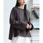 tシャツ 「見た目はON、着心地はOFF。」こなれリラックス 長袖スリットヘムプルオーバー レディース