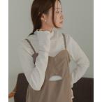 tシャツ ハイネック指ぬき刺繍カットソー レディース