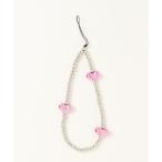 ショッピングスマホ ストラップ 「HIKA」シルバービーズ ハートスマホストラップ