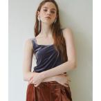 タンクトップ ノースリーブ バックオープンベロアタンクトップ レディース