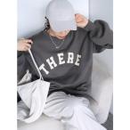 ショッピングオートミール トレーナー スウェット 裏起毛ボリューム袖ロゴスウェット レディース