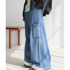 ジーンズ ワイドバギーデニムカーゴパンツ メンズ