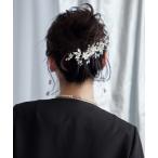 ヘアクリップ 「Cupid Heart」結婚式アクセ!メタリックフラワービジューヘアコーム