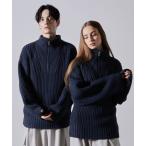 セーター ニット 「CLEL」Volume Melange Half Zip Knit/ボリュームメランジ ハーフジップニット メンズ レディース
