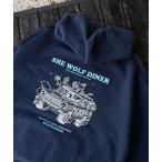 メンズ パーカー 限定展開 SHE WOLF DINER×FREAK'S STORE/シーウルフダイナー 別注 ビッグシルエット バックプリント PO