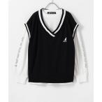 アンサンブル  KANGOL カンゴール ポンチ素材 ベスト長袖Tシャツレイヤードアンサンブル キッズ 子供服 女の子
