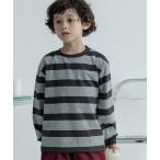 tシャツ 袖口リブ付き ボーダー 長袖 Tシャツ キッズ 子供服 男の子 女の子