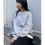 トレーナー スウェット 裏毛袖刺繍プルオーバー レディース