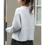 ニット セーター モヘアタッチ ワイドリブニット レディース