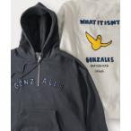 パーカー メンズ 「(What it isNt) ART BY MARK GONZALES/ワットイズイズント マークゴンザレス」バック刺繍ハーフジッ