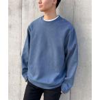 トレーナー スウェット フェイクスエード クルーネック プルオーバー メンズ