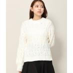 ショッピング刺繍 ニット セーター ミドルケーブルパール刺繍ニット/MM338318 レディース