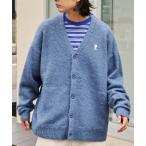 カーディガン U.S. POLO ASSN. /ユーエスポロアッスン ロゴ刺繍 モヘアライクカラーリングニットオーバールーズカーディガン レディース