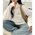 トレーナー スウェット U.S. POLO ASSN. ユニセックス 裏起毛 ハーフジップ スウェット レディース